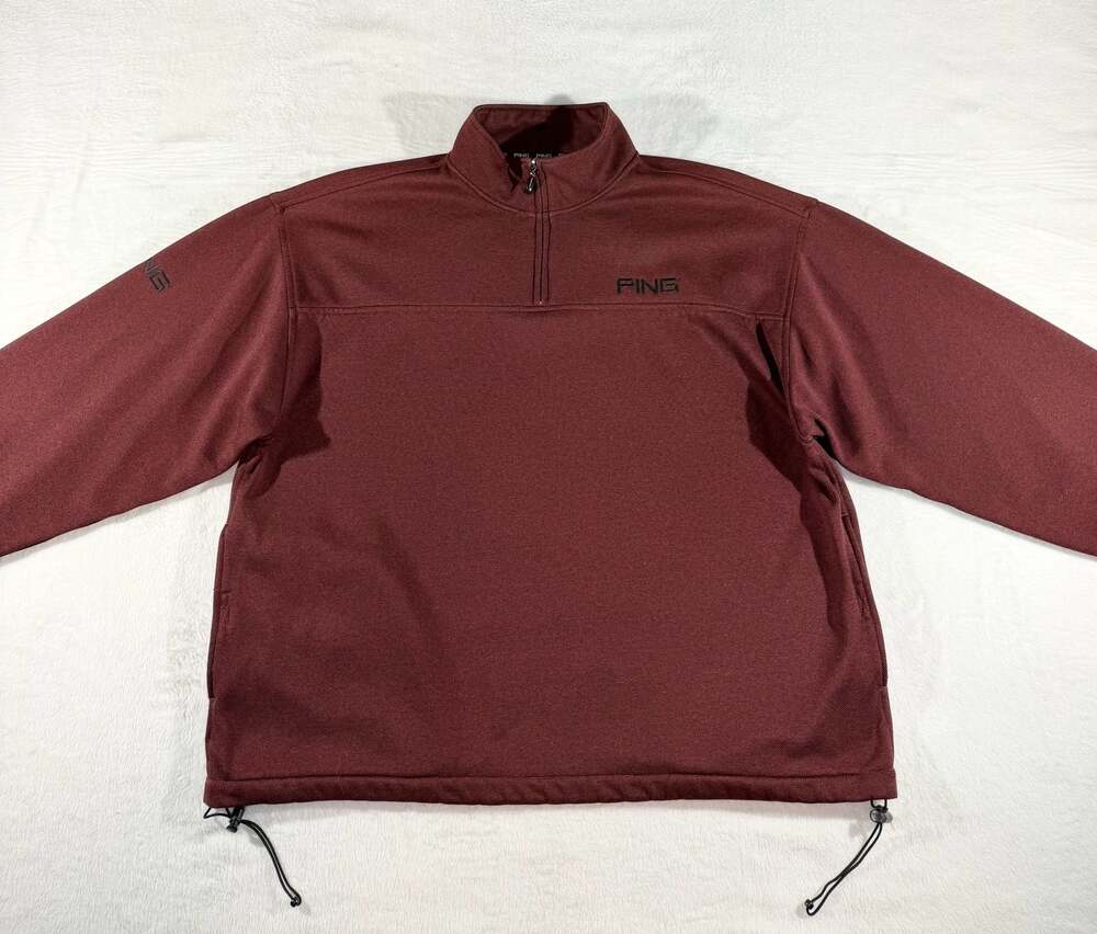 Ping Collection Men's Quarter Zip Golf Pullover Burgundy